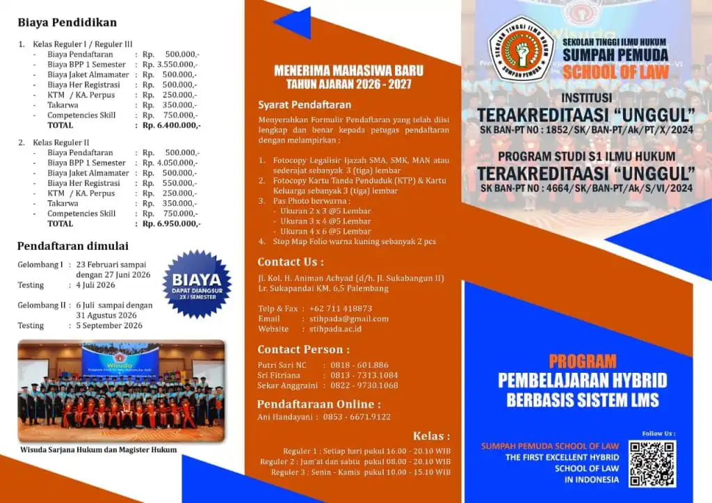 Informasi Penerimaan Mahasiswa S1 Ilmu Hukum